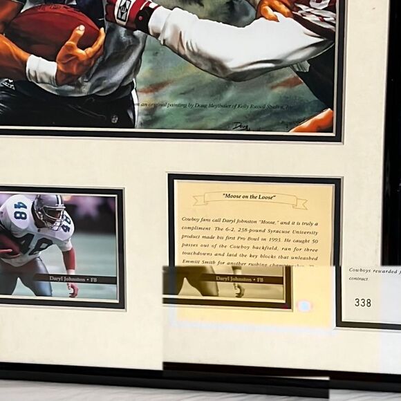 Daryl Johnston Cowboys 11x14 Print 1994 Official NFL Licensed - Mint Moose On Th - Picture 4 of 6